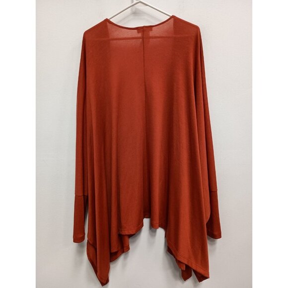 Slinky Brand Womens Cardigan Size 2X Orange Dolman Open Front Oversized BOHO - Picture 7 of 8